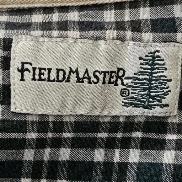 Fieldmaster Navy Tan Plaid Long Sleeve Button-Up Shirt Size L - Picture 4 of 4